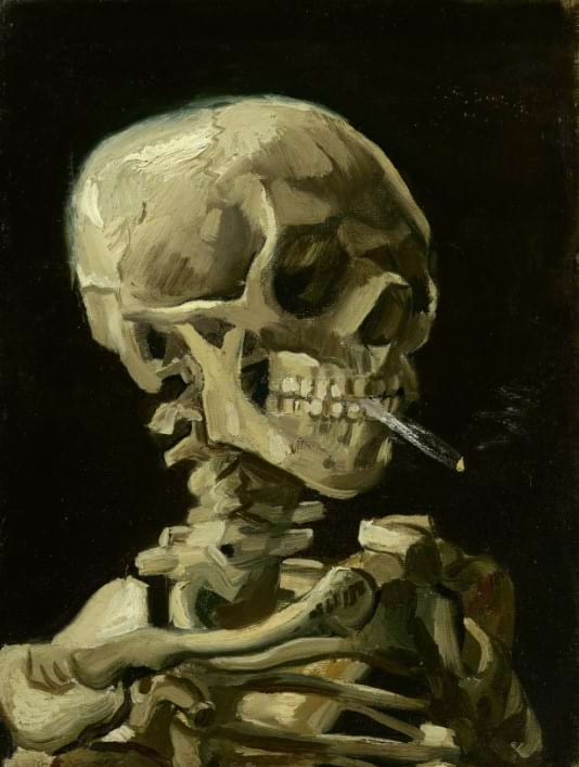 Van Gogh — Skull with a Burning Cigarette